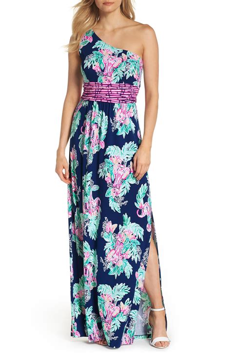 Lilly Pulitzer Lilly Pulitzer Malia One Shoulder Maxi Dress In Blue Lyst