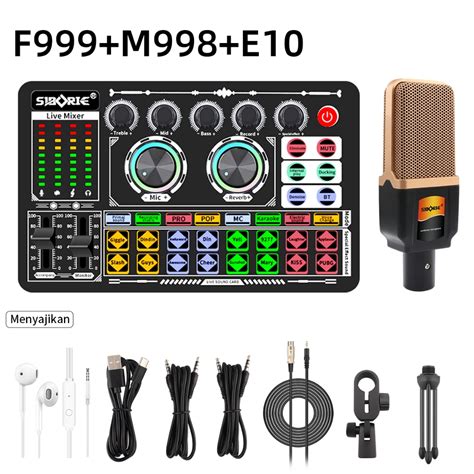 Jual Siborie Soundcard F999 Audio USB External Sound Card Mic Mixer