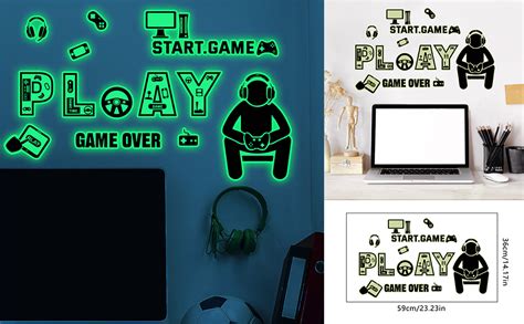 YEELIKE Gamer Sticker Mural Autocollant Pour Chambre D Adolescent