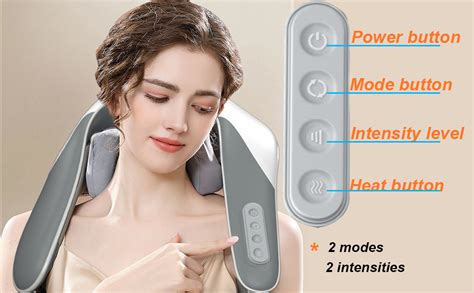 Jsvsza Neck Massager With Heat Shiatsu Back Neck Massager With Strap 6 Silicone Massage Heads