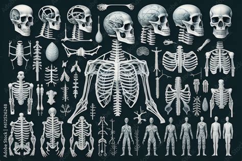 Human Skeleton From The Posterior And Anterior View Didactic Board Of