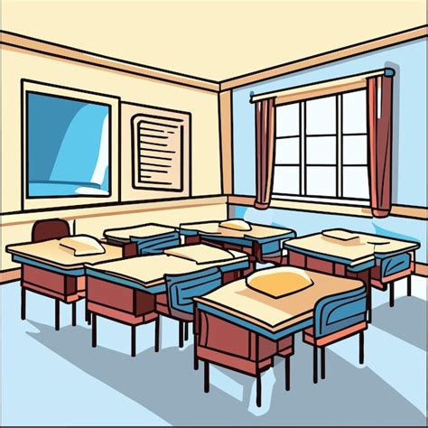 Premium Vector Empty School Class Room Or Blank Classroom Scene With