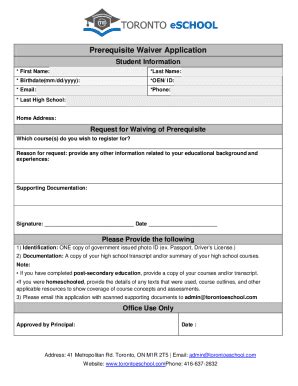 Fillable Online Accounting Finance Exemption Prerequisite Approval