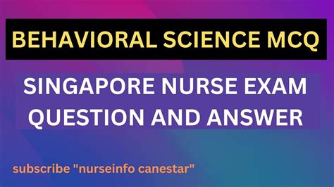 Behavioral Science Mcq Singapore Nurse Exam Question And Answer Snb Sociology Psychology