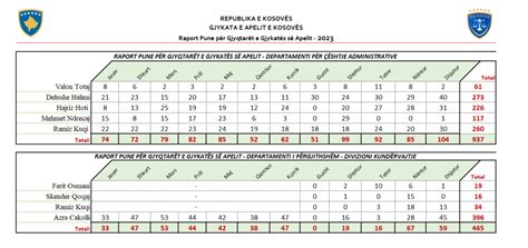 Gjykata E Apelit Publikon Raportin E Pun S P R Vitin Gjykata E