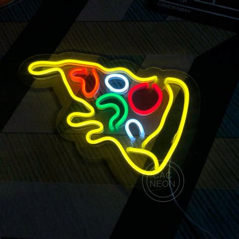 Pizza Slice Custom Neon Sign Pizza Neon Sign Pizza Led Sign Etsy