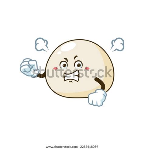 Vector Cartoon Character Mascot Mochi Angry Stock Vector Royalty Free