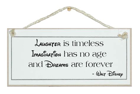 Laughter Is Timeless Walt Disney Quote Shabby Chic Sign Elegant Gift