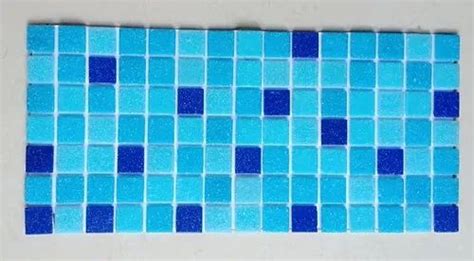 Sea Blue Flooring 4mm Glass Mosaic Tiles For Swimming Pool Tiling At