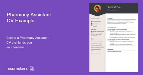 Pharmacy Assistant CV Examples Template 20 Tips