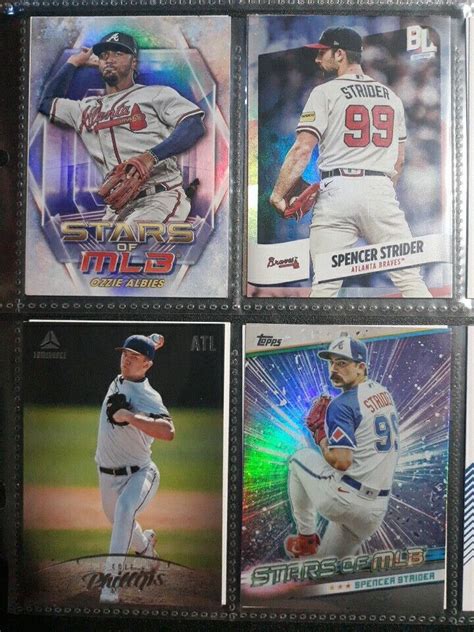 Atlanta Braves Baseball 18 Card Lot Strider Inserts Various Rookies