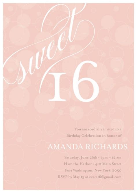 Free Printable Sweet 16 Invitation Templates