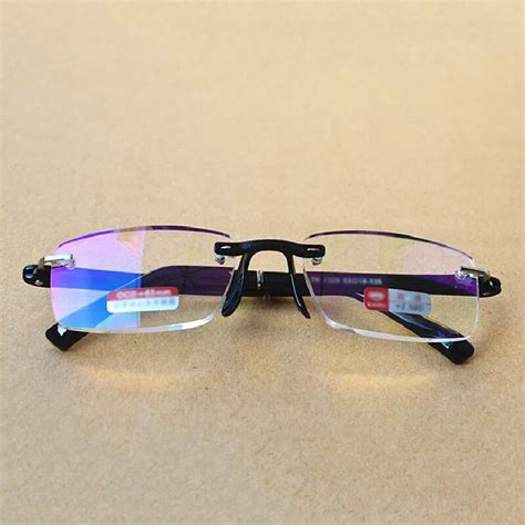 Men Women Frameless Reading Glasses Resin Lenses With Pu Glasses Case Portable Eye Glasses