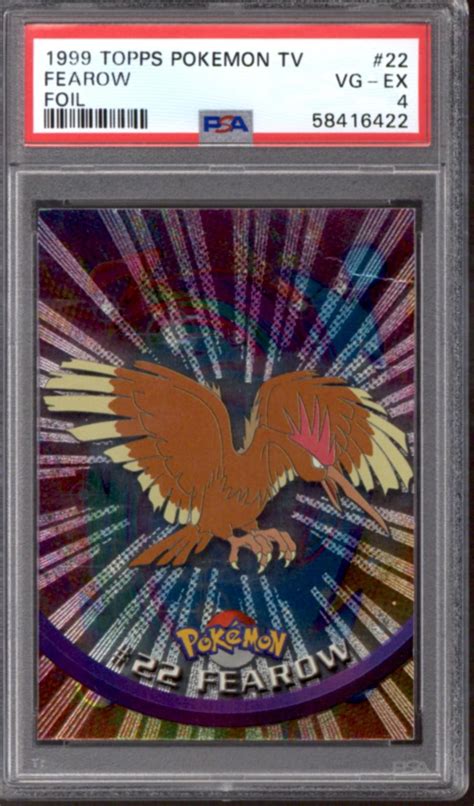 Pokemon Topps TV Series 1 Foil 2nd Printing Fearow 22 76 PSA 4 DA