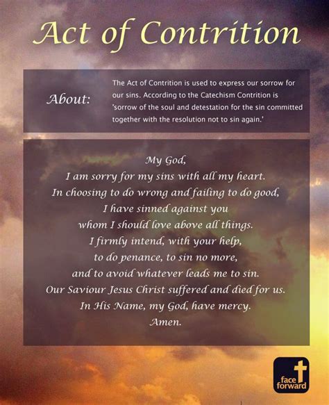 Confiteor Prayer Printable