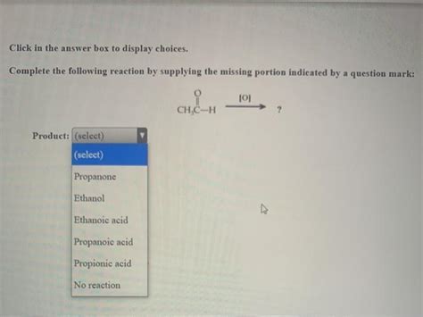 Solved Click In The Answer Box To Display Choices Complete Chegg