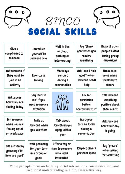 Social Skills Bingo for Autism, Communication Game (PDF Pattern) - Etsy