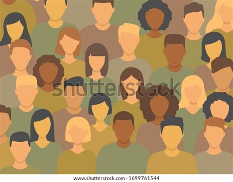 Diverse Multicultural Group People Standing Together Stock Vector