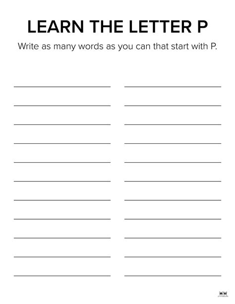 Letter P Worksheets - 50 FREE Printables | Printabulls