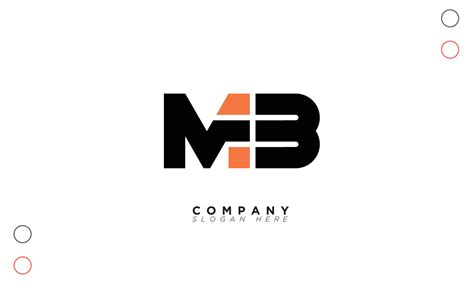 Mb Alfabeto Letras Iniciales Monograma Logo Bm M Y B Vector