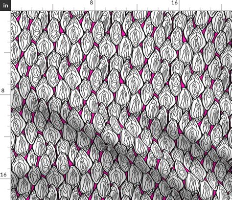 Vaginas Fabric Pink Black White Fabric Spoonflower