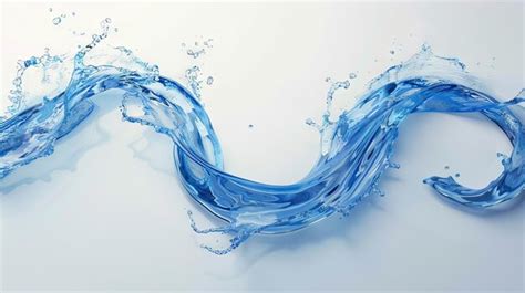 Premium Photo A Blue Wave Of Water Is Shown On A White Background