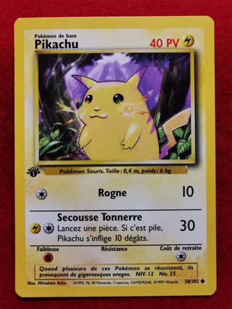 Carte Pokemon Pikachu Set De Base Edition Wizards Fr Eur