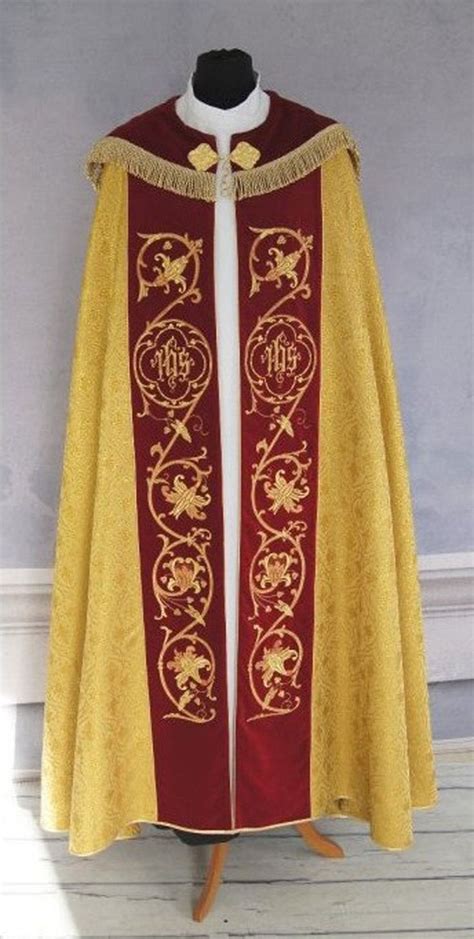 Gothic Cope With A Matching Inner Stole Gold Chasuble Vestments For