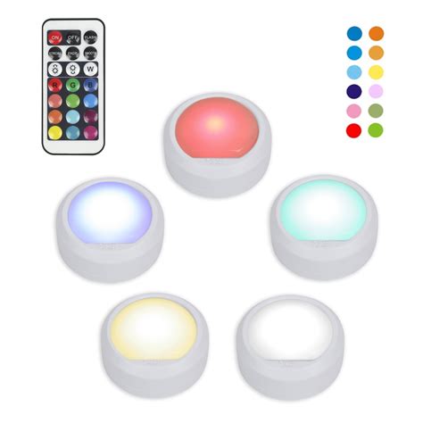 Great Value 5 Pack Color Changing Led Puck Lights With Remote And