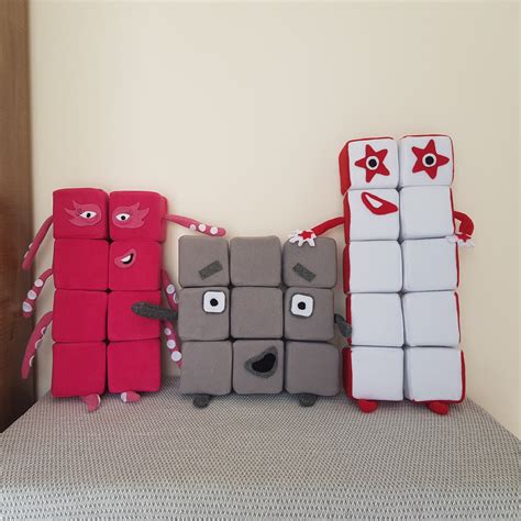 Numberblocks Faces 8 9 10 Number Plushie Soft Toy 3 Square Etsy Canada