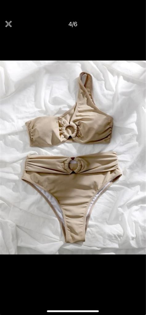 Shein Bikini Set One Shoulder Bikini Top And High Waisted Bikini Bottom Women S Fashion