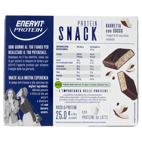 Enervit Protein Protein Snack Barretta Con Cocco 8 X 27 G Carrefour