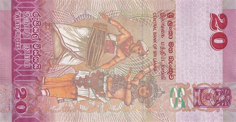 Banknote Sri Lanka 20 Rupees Bird Dancers 2016 P NEW