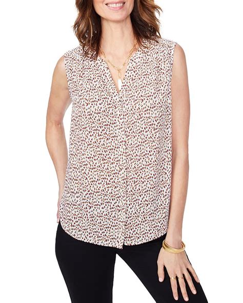 Nydj Sleeveless Leopard Print Blouse In Bobcat Modesens