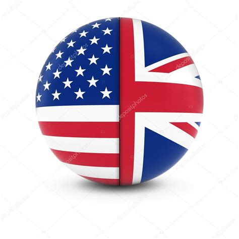 Le Drapeau Américain Et Britannique Ball Split Drapeaux Des États