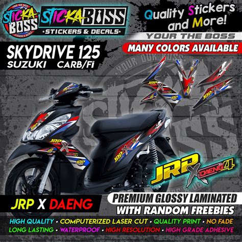 Suzuki Skydrive 125 Carb Fi Decal Sticker JRP X DAENG PREMIUM GLOSSY