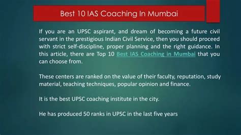 Ppt Best Ias Coaching In Mumbai Powerpoint Presentation Free