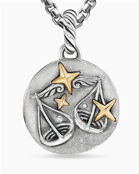 David Yurman Libra Amulet In Sterling Silver With 18k Yellow Gold And