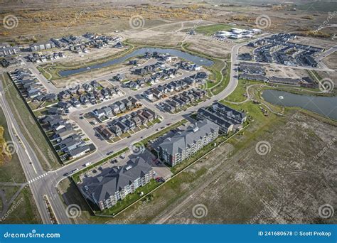 Aerial View Of Martensville In Central Saskatchewan Stock Photo Image