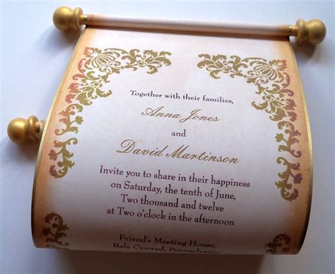 Rustic Scroll Wedding Invitations Damask with by ArtfulBeginnings