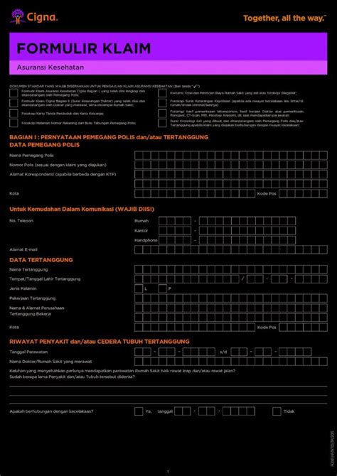 Pdf Asuransi Kesehatan Id · Formulir Klaim Asuransi