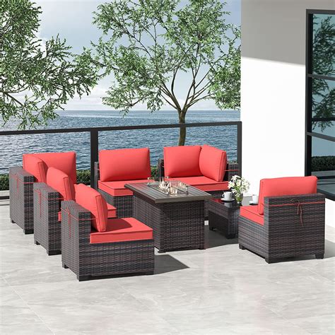 Kullavik 13 Pieces Outdoor Patio Furniture With 43 55000BTU Gas