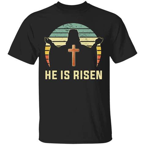 Christian Easter Shirt Retro He Is Risen Christian Jesus Christ