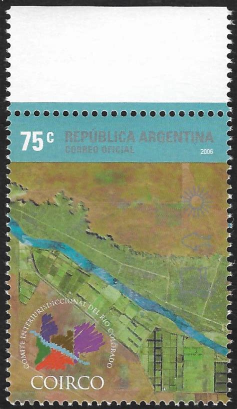 Mapa del Río Colorado Sellos Postales de la República Argentina y