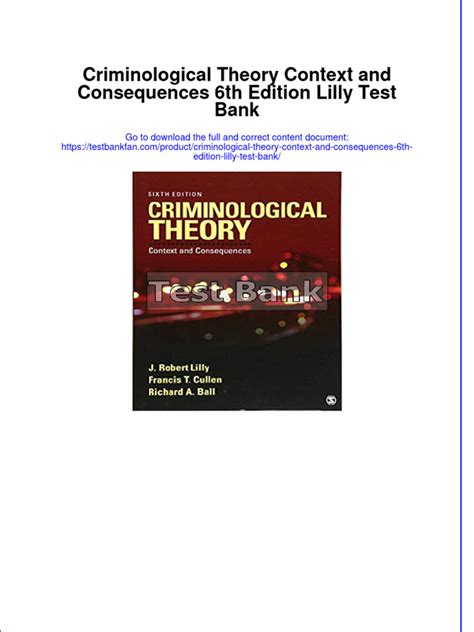 Instant Download Pdf Criminological Theory Context And Consequences 6th Edition Lilly Test Bank