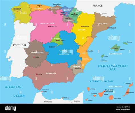 autonomous communities of spain Stock Vector Image & Art - Alamy