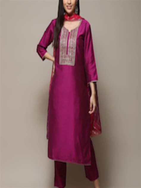 Buy Biba Ethnic Motifs Embroidered Gotta Patti Unstitched Dress