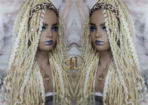 Headband Wig Blonde Braids Dreads Mix Set Twist Soft Crochet Boho