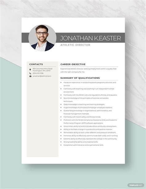 High School Athletic Director Resume in Word, Pages - Download ...