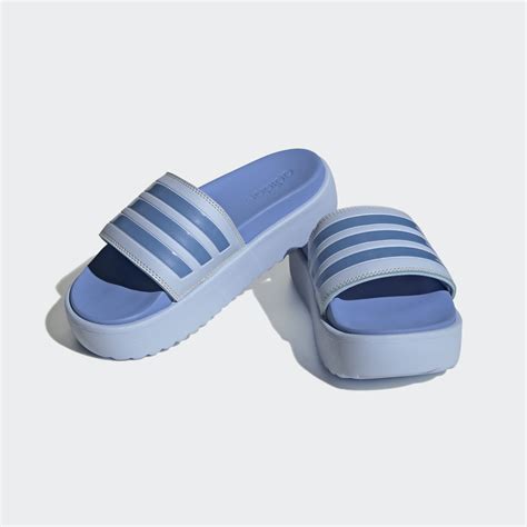 Adidas Adilette Platform Slides Blue Adidas Uae